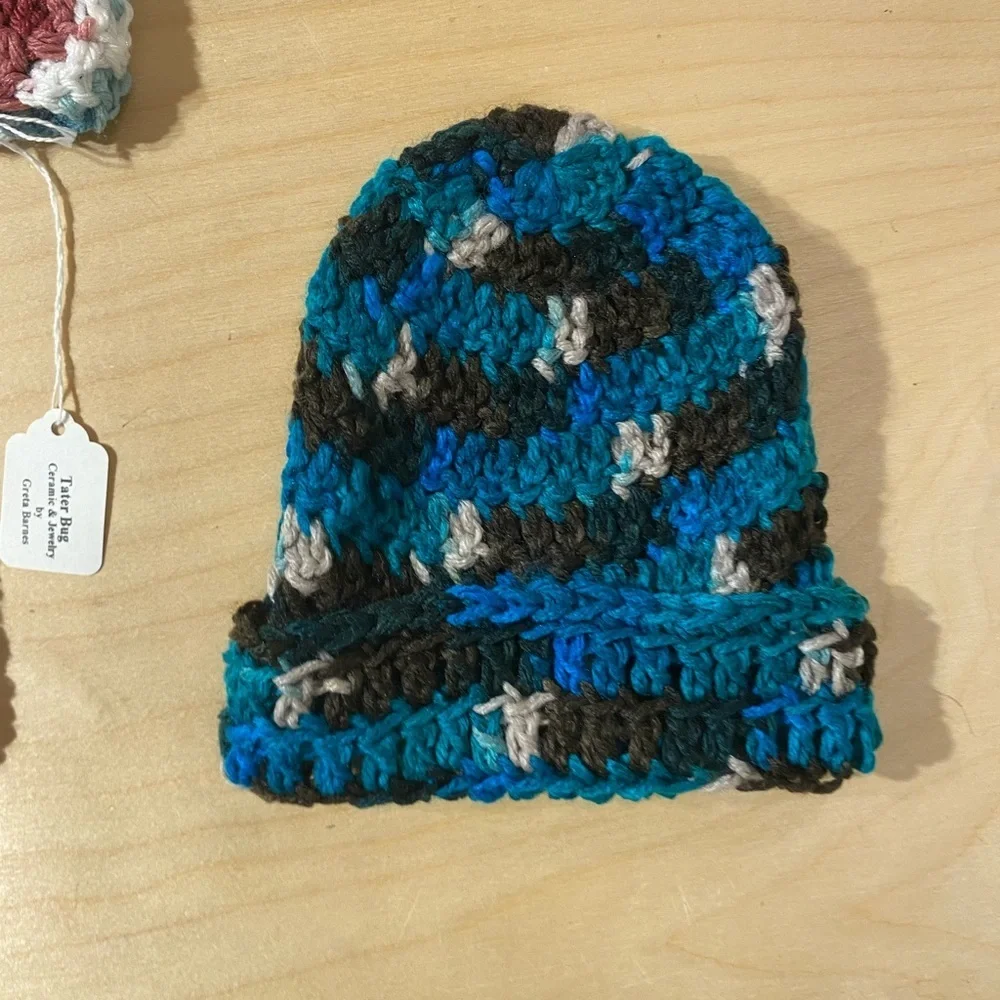 Handmade Multicolor Crochet Beanie Set for Kids (QG)